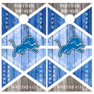 Detroit Lions Drinking Game Cornhole Wrap