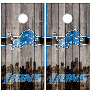 Detroit Lions Skyline Cornhole Wrap