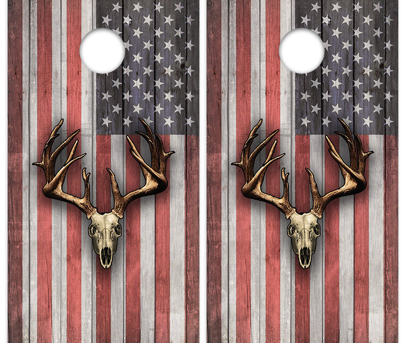 Deer Skull on Flag