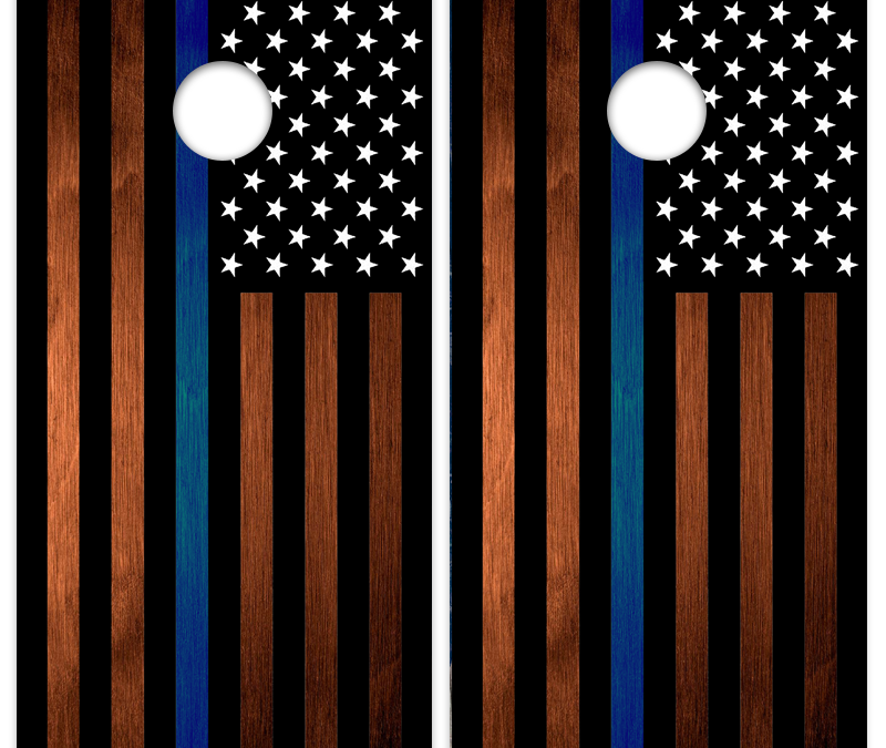 Blue Line Burnt Wood