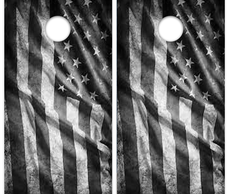 Wavy Black and White Flag