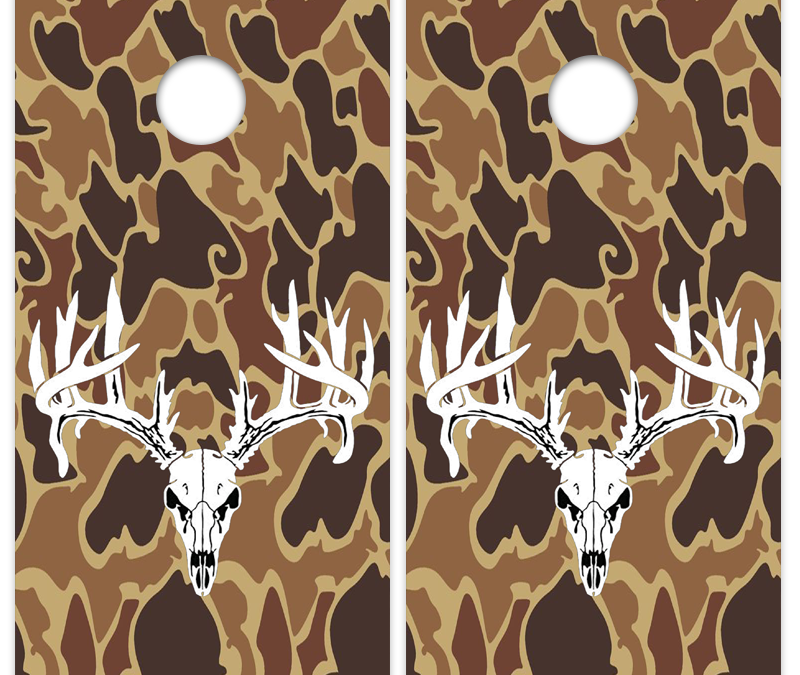Camo Orange Deer Skull