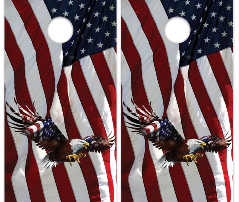 US Flag Flying Eagle